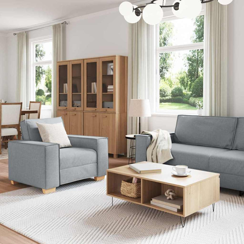 vidaXL Kanapé Szett párnával 3 pcs Szürke 220 x 78 x 84 cm szövet