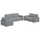 vidaXL Kanapé 3 pcs Világosszürke 220 x 80 x 84 cm Lábbal kevert anyag