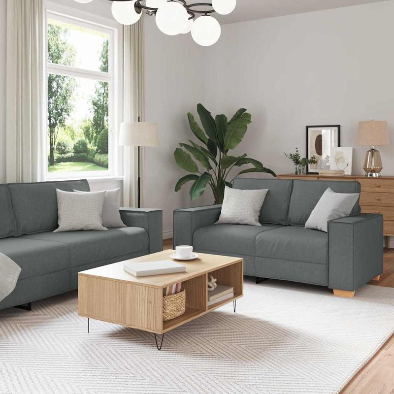vidaXL Kanapé Szett párnával 3 pcs Szürke 220 x 78 x 84 cm szövet