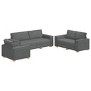 vidaXL Kanapé 3 pcs Sötétszürke 220 x 80 x 84 cm Lábbal kevert anyag
