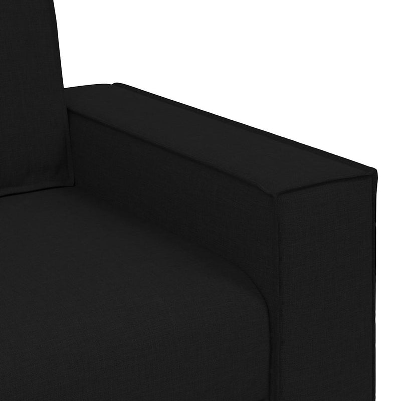 vidaXL Kanapé Szett párnával 3 pcs Fekete 220 x 78 x 84 cm szövet