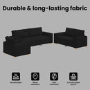 vidaXL Kanapé 3 pcs Fekete 220 x 80 x 84 cm Lábbal kevert anyag