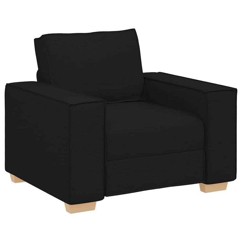 vidaXL Kanapé Szett párnával 3 pcs Fekete 220 x 78 x 84 cm szövet