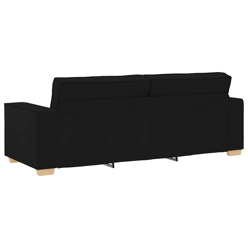 vidaXL Kanapé Szett párnával 3 pcs Fekete 220 x 78 x 84 cm szövet