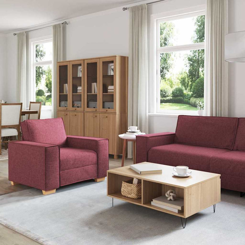 vidaXL Kanapé Szett párnával 3 pcs Bordó 220 x 78 x 84 cm szövet