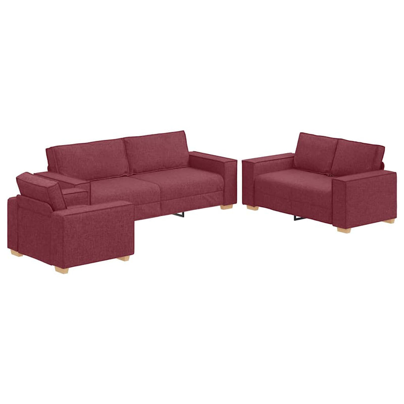 vidaXL Kanapé Szett párnával 3 pcs Bordó 220 x 78 x 84 cm szövet