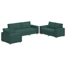 vidaXL Kanapé 3 pcs Sötétzöld 220 x 80 x 84 cm Lábbal kevert anyag