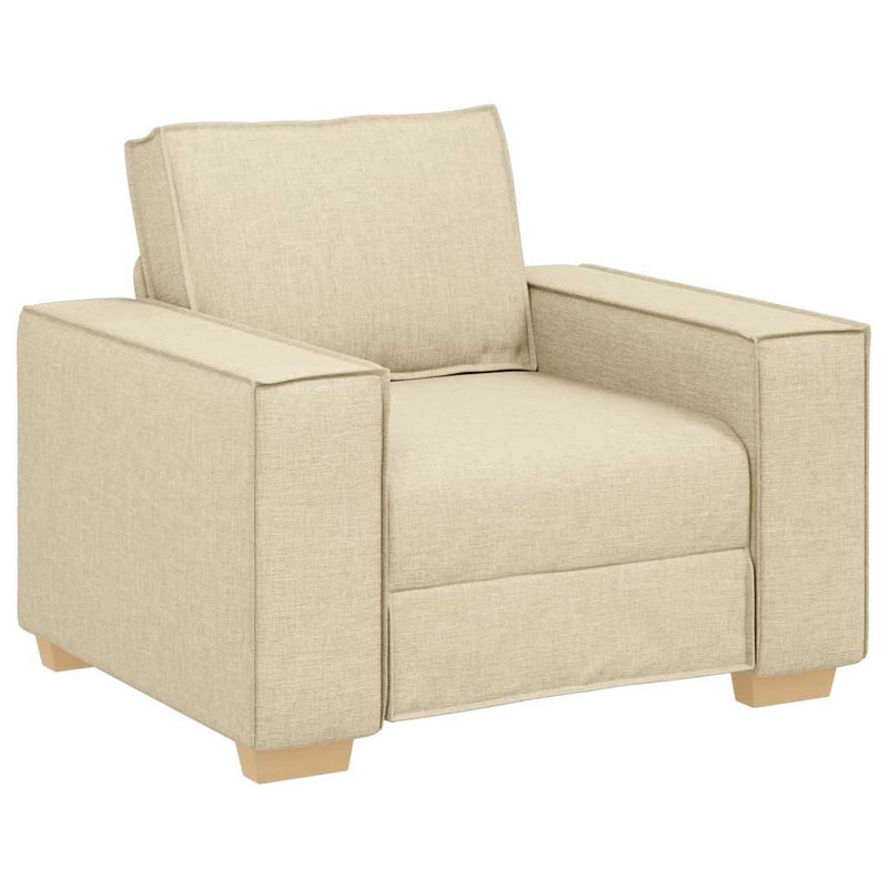 vidaXL Kanapé Szett párnával 3 pcs Krém 220 x 78 x 84 cm szövet