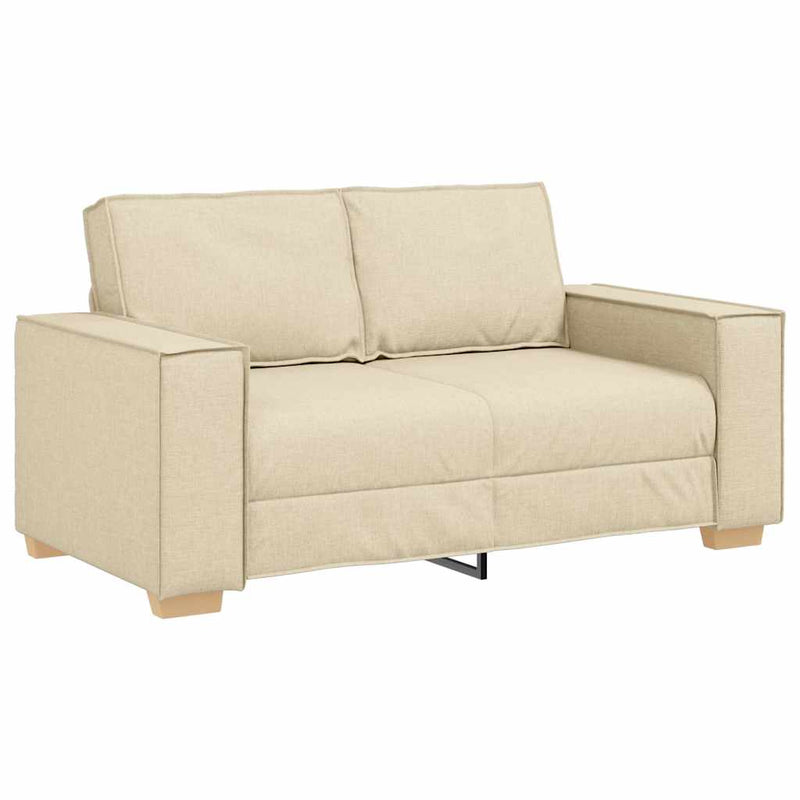 vidaXL Kanapé Szett párnával 3 pcs Krém 220 x 78 x 84 cm szövet