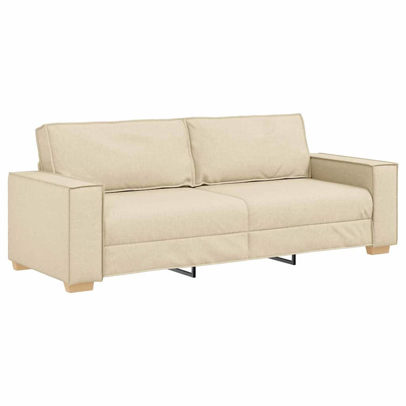 vidaXL Kanapé Szett párnával 3 pcs Krém 220 x 78 x 84 cm szövet