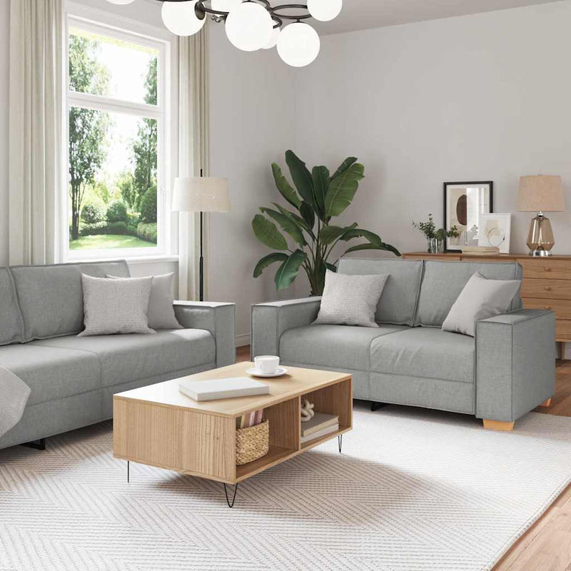 vidaXL Kanapé Szett párnával 3 pcs Szürke 220 x 78 x 84 cm szövet