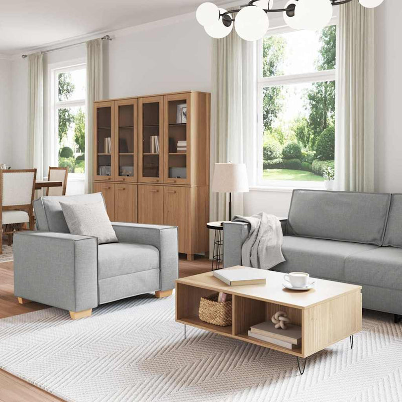 vidaXL Kanapé Szett párnával 3 pcs Szürke 220 x 78 x 84 cm szövet