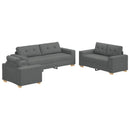 vidaXL Kanapé 3 pcs Sötétszürke 221 x 80 x 80 cm Lábbal kevert anyag