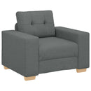 vidaXL Kanapé 3 pcs Sötétszürke 221 x 80 x 80 cm Lábbal kevert anyag