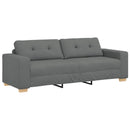 vidaXL Kanapé 3 pcs Sötétszürke 221 x 80 x 80 cm Lábbal kevert anyag