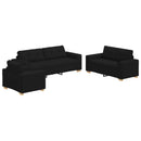 vidaXL Kanapé 3 pcs Fekete 221 x 80 x 80 cm Lábbal kevert anyag
