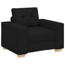 vidaXL Kanapé 3 pcs Fekete 221 x 80 x 80 cm Lábbal kevert anyag