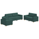 vidaXL Kanapé 3 pcs Sötétzöld 221 x 80 x 80 cm Lábbal kevert anyag