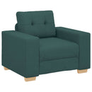 vidaXL Kanapé 3 pcs Sötétzöld 221 x 80 x 80 cm Lábbal kevert anyag