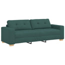 vidaXL Kanapé 3 pcs Sötétzöld 221 x 80 x 80 cm Lábbal kevert anyag