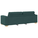 vidaXL Kanapé 3 pcs Sötétzöld 221 x 80 x 80 cm Lábbal kevert anyag