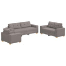 vidaXL Kanapé 3 pcs Tópszínű 221 x 80 x 80 cm Lábbal kevert anyag