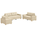 vidaXL Kanapé 3 pcs Krém 221 x 80 x 80 cm Lábbal kevert anyag