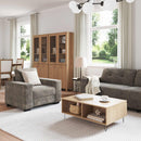 vidaXL Kanapé 3 pcs Sötétszürke 221 x 80 x 80 cm Lábbal kevert anyag