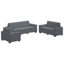 vidaXL Kanapé Szett 3 pcs Sötétszürke 221 x 80 x 80 cm Bársony