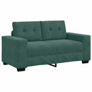 vidaXL Kanapé Szett 3 pcs Sötétzöld 221 x 80 x 80 cm Bársony