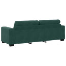 vidaXL Kanapé Szett 3 pcs Sötétzöld 221 x 80 x 80 cm Bársony