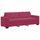 vidaXL Kanapé Szett 3 pcs Szélvörös 221 x 80 x 80 cm Bársony