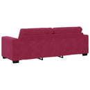 vidaXL Kanapé Szett 3 pcs Szélvörös 221 x 80 x 80 cm Bársony