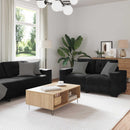 vidaXL Kanapé Szett 3 pcs Fekete 221 x 80 x 80 cm Bársony