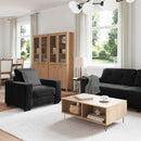 vidaXL Kanapé Szett 3 pcs Fekete 221 x 80 x 80 cm Bársony