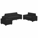vidaXL Kanapé Szett 3 pcs Fekete 221 x 80 x 80 cm Bársony
