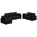 vidaXL Kanapé 3 pcs Fekete 219 x 80 x 82 cm Lábbal kevert anyag