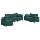 vidaXL Kanapé 3 pcs Sötétzöld 219 x 80 x 82 cm Lábbal kevert anyag