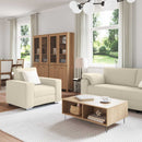 vidaXL Kanapé 3 pcs Tópszínű 219 x 80 x 82 cm Lábbal kevert anyag