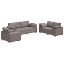 vidaXL Kanapé 3 pcs Tópszínű 219 x 80 x 82 cm Lábbal kevert anyag