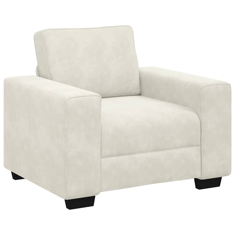 vidaXL 3 részes krém bársony ülőgarnitúra párnákkal