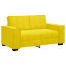 vidaXL 2 részes sárga bársony ülőgarnitúra párnákkal