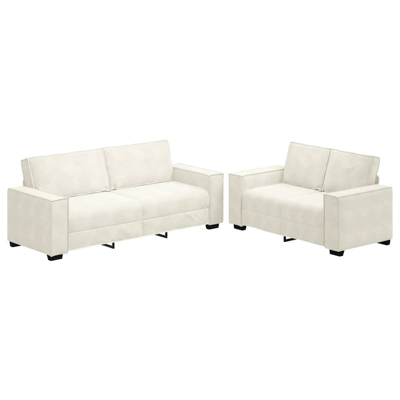 vidaXL 2 részes krém bársony ülőgarnitúra párnákkal