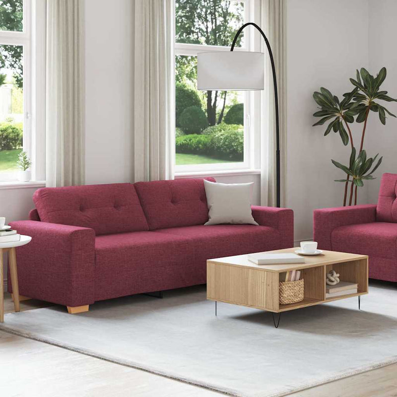 vidaXL Kanapé Szett párnával 2 pcs Bordó 221 x 78 x 80 cm Szövet