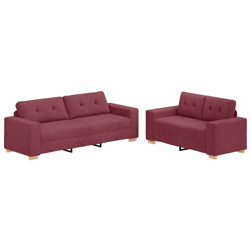 vidaXL Kanapé Szett párnával 2 pcs Bordó 221 x 78 x 80 cm Szövet