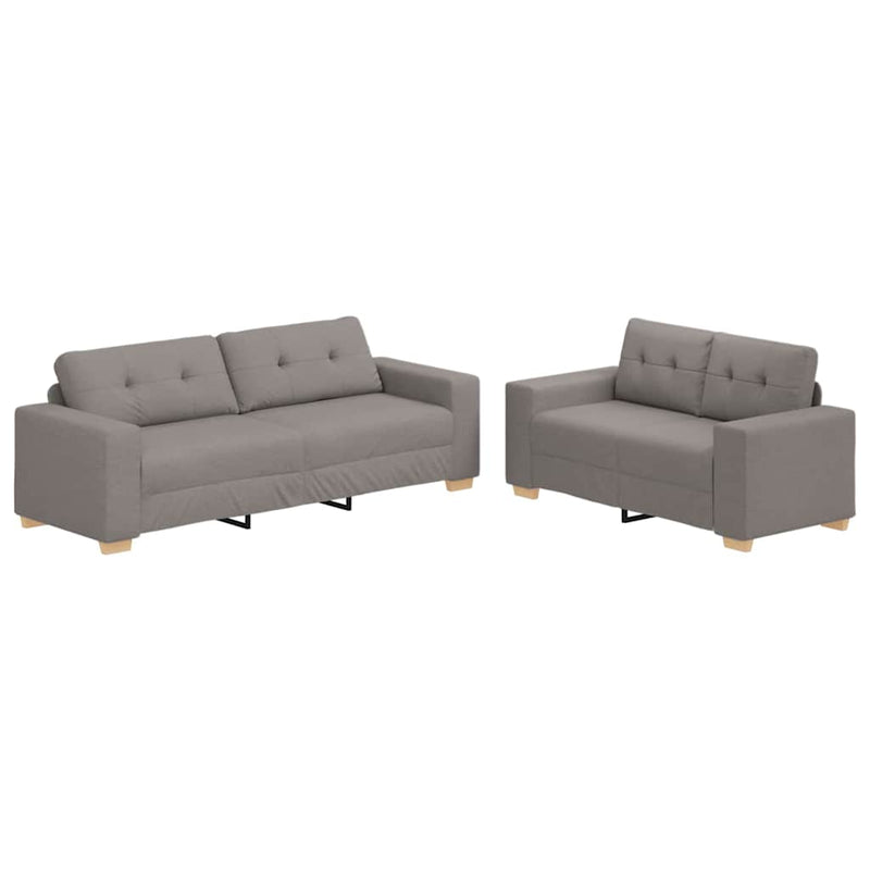 vidaXL Kanapé Szett párnával 2 pcs Tópszínű 221 x 78 x 80 cm Szövet
