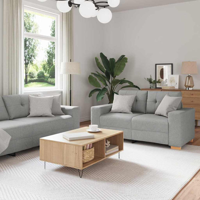 vidaXL Kanapé Szett párnával 2 pcs Szürke 221 x 78 x 80 cm Szövet
