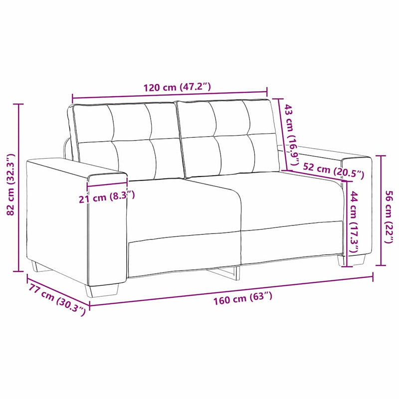 vidaXL Kanapé 2 pcs Sötétszürke 221 x 78 x 80 cm Műbőr