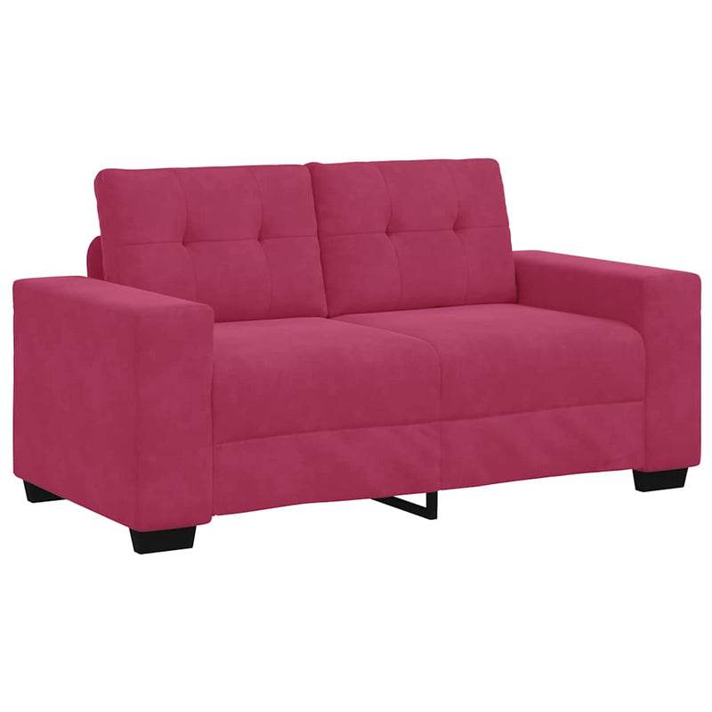 vidaXL Kanapé Szett 2 pcs bordó 221 x 78 x 80 cm Bársony