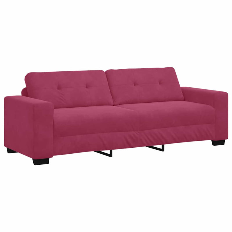 vidaXL Kanapé Szett 2 pcs bordó 221 x 78 x 80 cm Bársony